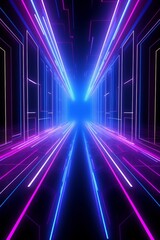 Vertical futuristic corridor illuminated by neon lights in blue and pink, emphasizing digital and cyber concepts

Concept: vertical, digital, neon, futuristic, cyber
