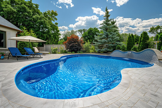 pool in a backyard