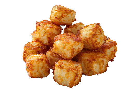 Tater tots isolated on transparent background.