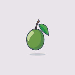 Illustration vector of cute guava design for sticker