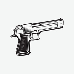 Gun Vector Clipart Design Black Color Dual Plasma Pistols