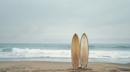 minimalistic wallpaper of Neutral Beach modern coastal surfboards nature photography boho apartment 