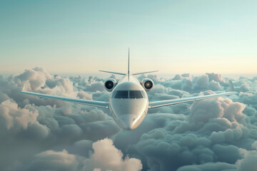 Private jet in the sky