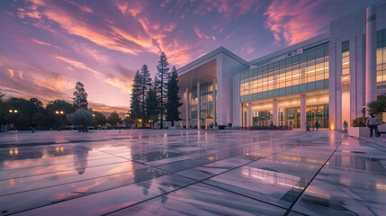 Ethereal Glow of Splendid SJ City Hall: A Visual Narrative of Modern Architectural Marvel Amid...