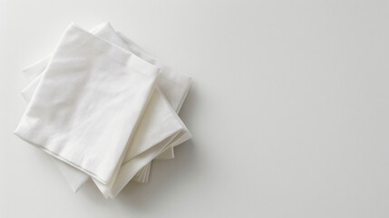 Clean napkins on white background