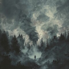 Capturing the haunting allure of a smoky forest, an artist melds beauty with a powerful environmental message.
