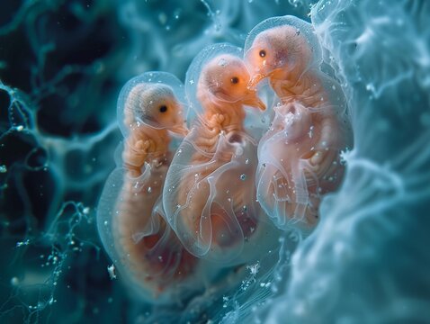 Animal embryos often exhibit distinct developmental stages, such as blastula, gastrula, and neurula, film stock