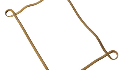 Gold ribbon frame 3d isolated on transparent background with copy space. luxury illustration...