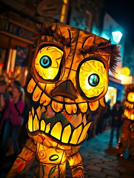 The Obby Oss festival in Cornwall, England, involves processions and dancing to banish evil spirits and bring good fortune, vibrantder ,