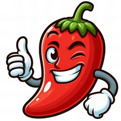 cartoon pepper with a thumbs up and a smile