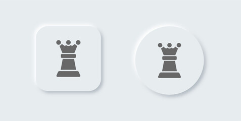 Chess solid icon in neomorphic design style. Board game signs vector illustration.
