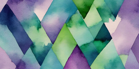 Green, Blue, Violet, abstract watercolor background.