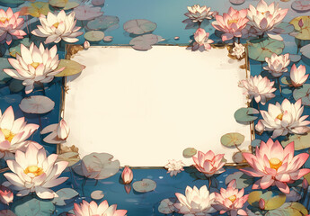 White blank paper background between flowers