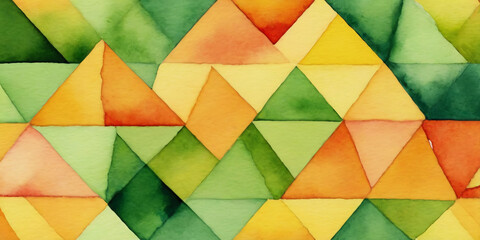 watercolor abstract background. Yellow, Orange-Green, Green