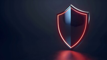 Cyber security safety shield in minimalistic style. 3d vector illustration. white background