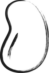 ミニ筆書き単品アイコン　そら豆