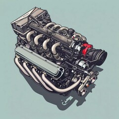 car engine illustration .