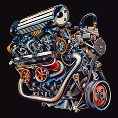 car engine illustration .