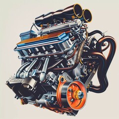 car engine illustration .