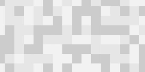 Seamless pattern with squares. Abstract pixel and cube background. Vector digital mosaic pattern. White and gray light elements tile art backdrop.