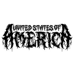 Fototapeta premium AMERICA - USA Death Metal font 