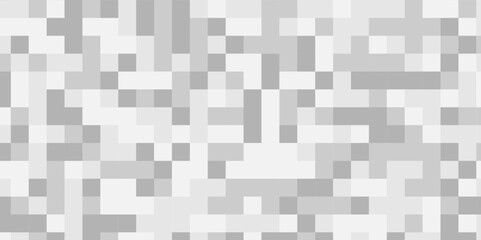 Seamless pattern with squares. Abstract pixel and cube background. Vector digital mosaic pattern. White and gray light elements tile art backdrop.
