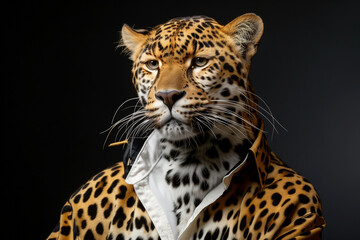 Obraz premium a leopard in a leopard costume