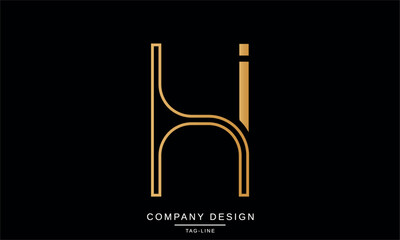 HI, IH Abstract Letters Logo Monogram Design Vector Initials