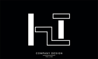 Obraz premium HI, IH Abstract Letters Logo Monogram Design Vector Initials