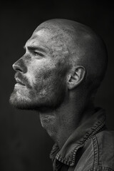 portrait of a bald man