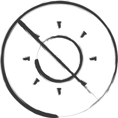 筆書き注意書きイラスト　太陽光