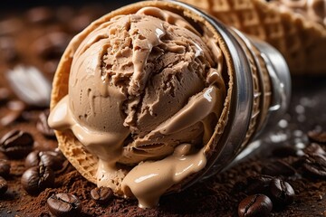 ice cream with chocolate generative ai