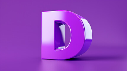 Develop a mesmerizing image showcasing a bright lavender purple background and the letter "D" in a sleek, contemporary font.