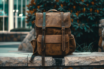 stylish leather backpack