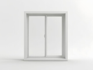 White glass window mock up isolated on white background, copy space