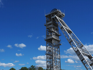 Fototapeta na wymiar Disused winding tower in the Ruhr region