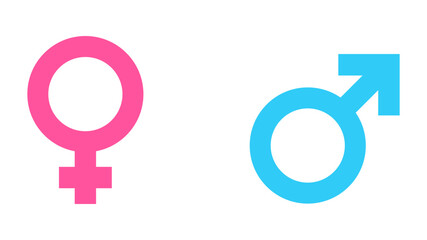 Gender symbols in pink and blue - stock vector - stock vector svg