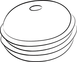 筆書き和菓子食べ物単品アイコン　どら焼き