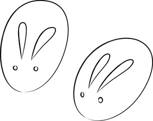 筆書き和菓子食べ物単品アイコン　和菓子　うさぎ