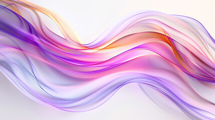 A mesmerizing multicolor wavy background gracefully flowing over a pristine white backdrop, with...