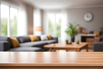 empty table in living room 