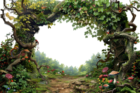 Fantasy Forest with Magical Creatures,