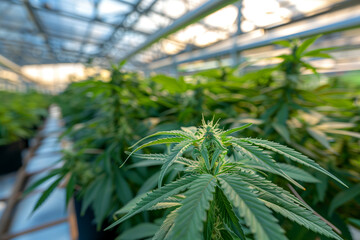 Naklejka premium cannabis in the greenhouse