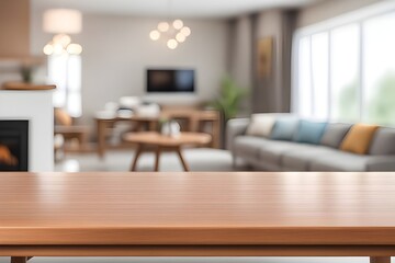 empty table in living room 