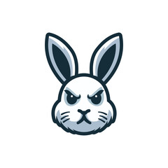 simple angry rabbit gaming logo vector illustration template design