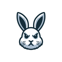 simple angry rabbit gaming logo vector illustration template design