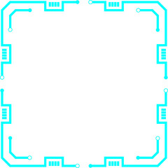 Blue circuit line frame hud abstract technology vector design.	