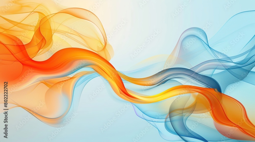 Wall mural abstract colorful smoke background. colorful wave lines flowing isolated on white background for des