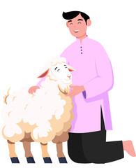 muslim celebrate eid al-adha illustration