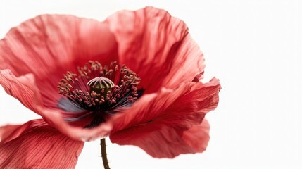 Remembrance Poppy: Decorative Isolated Flower for Poppy Appeal and Remembrance Day, Generated by AI